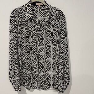Banana Republic Black and White Patterned Shirt